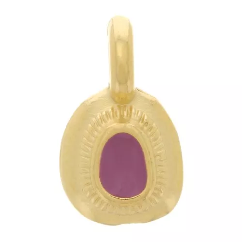 Charm étnico irregular 11x6 mm con resina epoxi - Dorado con oro fino - Ciruela x1
