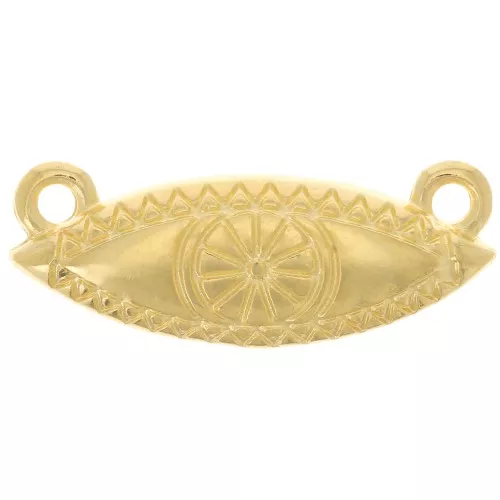 Entrepieza para collar de ojos étnicos 8,5x22 mm - Dorado con oro fino x1