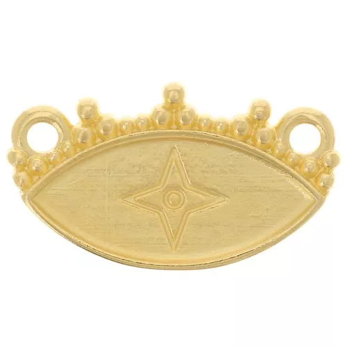 Entrepieza para collar de cuentas de ojo 11,5x20 mm - Dorado con oro fino x1