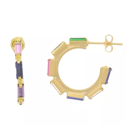 Ganchos pendientes abiertas multicolor 20 mm - Dorado oro fino x2