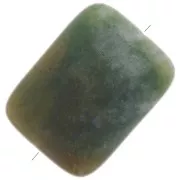 Cuenta de gema rectangular de 18x13 mm - Ágata musgosa x1