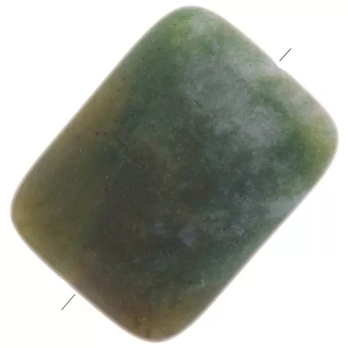 Cuenta de gema rectangular de 18x13 mm - Ágata musgosa x1
