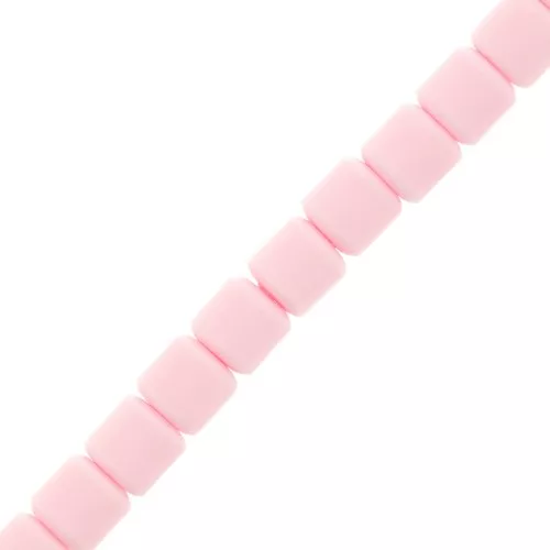 Cuentas de tubo de arcilla polimérica estilo Heishi 6x6,2 mm - Rosa pastel x39cm