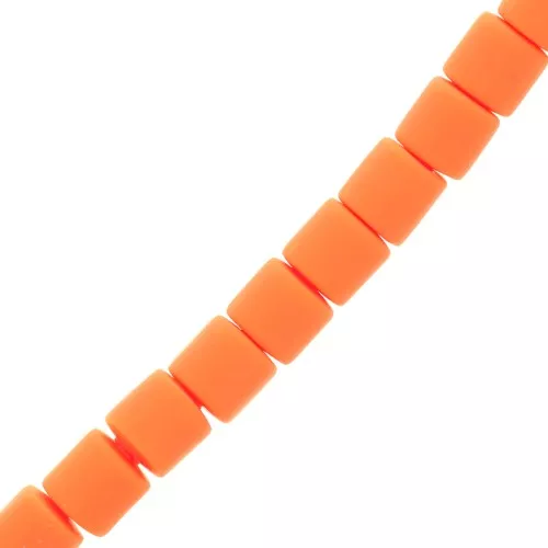 Cuentas de tubo de arcilla polimérica estilo Heishi 6x6,2 mm - Naranja x39cm