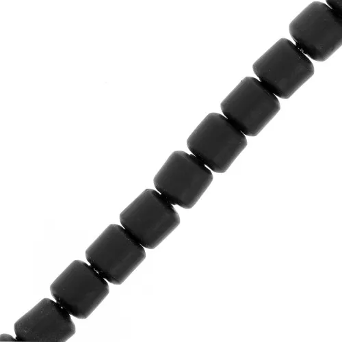 Cuentas de tubo de arcilla polimérica estilo Heishi 6x6,2 mm - Negro x39cm