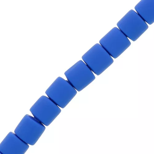 Cuentas de tubo de arcilla polimérica estilo Heishi 6x6,2 mm - Azul real x39cm