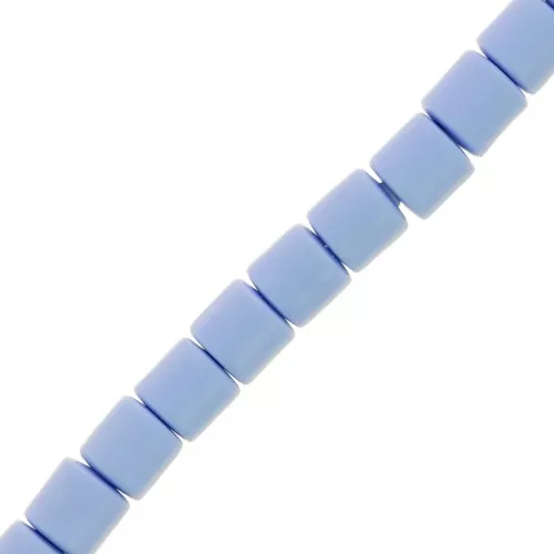 Cuentas de tubo de arcilla polimérica estilo Heishi 6x6,2 mm - Azul claro x39cm