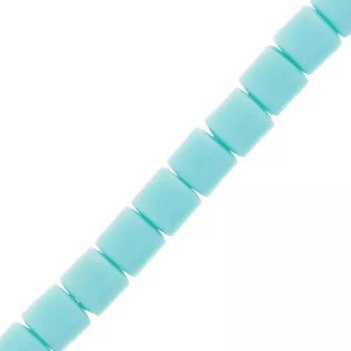 Cuentas de tubo de arcilla polimérica estilo Heishi 6x6,2 mm - Turquesa claro x39cm