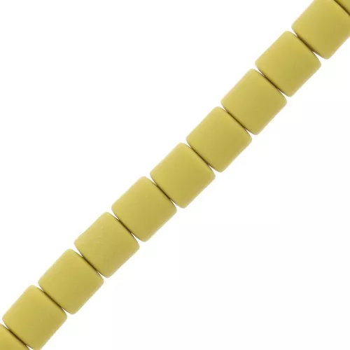 Cuentas de tubo de arcilla polimérica estilo Heishi 6x6,2 mm - Oliva x39cm