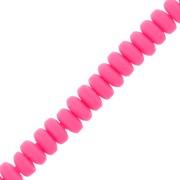 Cuentas de arcilla polimérica Heishi 7x3 mm - Rosa fluorescente x39cm|raw }}