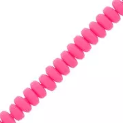Cuentas arandalas Heishi 7x3 mm - Rosa fluorescente x39cm