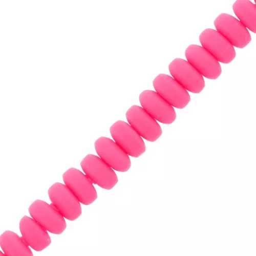 Cuentas arandalas Heishi 7x3 mm - Rosa fluorescente x39cm