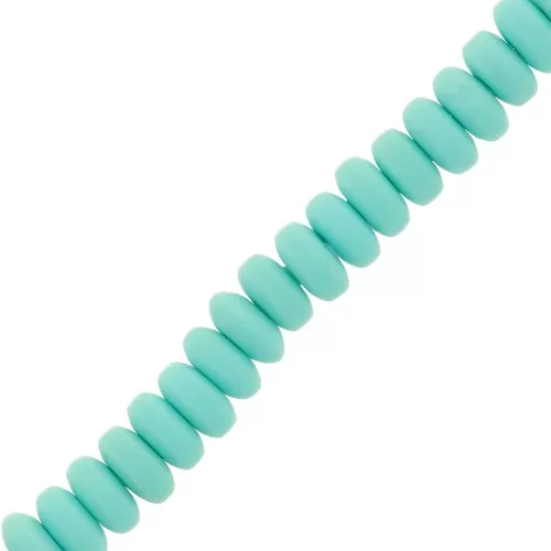 Cuentas arandalas Heishi 7x3 mm - Turquesa claro x39cm