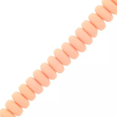 Cuentas arandalas Heishi de arcilla polimérica 7x3 mm - Salmón x39cm