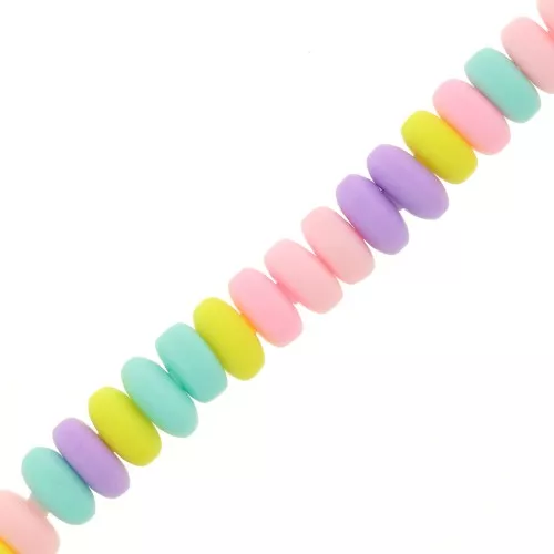 Cuentas arandalas Heishi 7x3 mm - Multicolor pastel x39cm
