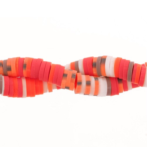 Cuentas arandalas Heishi 6x1mm - Multicolor x39cm