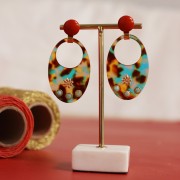 Cabujón redondo de resina opaca 12 mm - marrón marzo x1