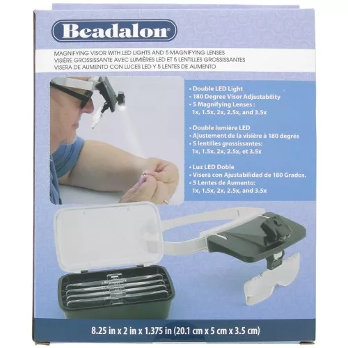 Lupa binocular con lentes x1, x1,5, x2, x2,5, x3,5 y x1 LED