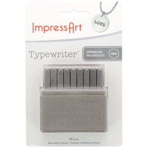 Juego de punzones ImpressArt - 3 mm - Letras mayúsculas TYPEWRITER x27