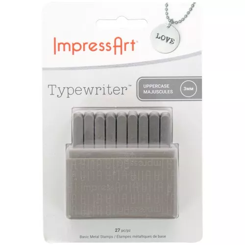 Juego de punzones ImpressArt - 3 mm - Letras mayúsculas TYPEWRITER x27