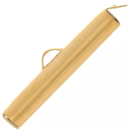 Terminales paracuentas de tejido cuentas rocallas y Delica 25 mm Acero inoxidable 304 Oro x2