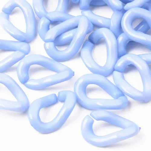 Eslabón acrílico ovalado trenzado 16x10 mm - Azul cielo x1