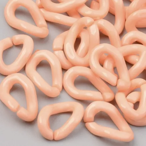 Eslabón acrílico ovalado trenzado 16x10 mm - Salmón x1