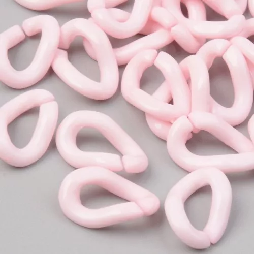Eslabón acrílico ovalado trenzado 16x10 mm - Rosa claro x1