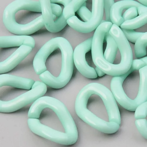 Eslabón Acrílico Ovalado Retorcido 16x10 mm - Menta x1
