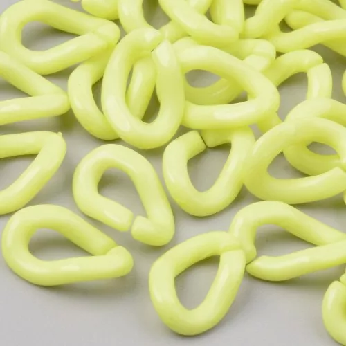 Eslabón acrílico ovalado trenzado 16x10 mm - Amarillo x1