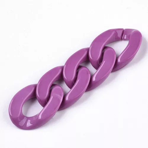 Eslabón acrílico ovalado trenzado 30x21 mm - Violeta x1