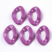 Eslabón acrílico ovalado trenzado 30x21 mm - Violeta x1