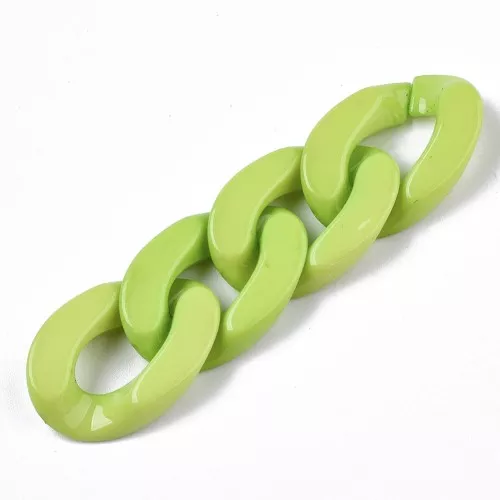 Eslabón acrílico ovalado trenzado 30x21 mm - Verde claro x1