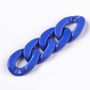 Eslabón acrílico ovalado trenzado 30x21 mm - Azul real x1
