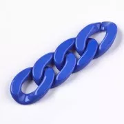 Eslabón acrílico ovalado trenzado 30x21 mm - Azul real x1