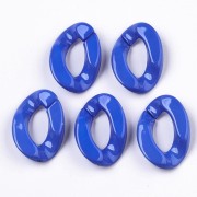 Eslabón acrílico ovalado trenzado 30x21 mm - Azul real x1
