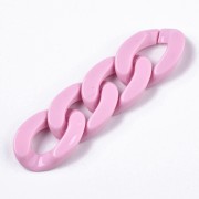 Eslabón acrílico ovalado trenzado 30x21 mm - Rosa claro x1
