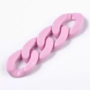 Eslabón acrílico ovalado trenzado 30x21 mm - Rosa claro x1