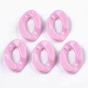 Eslabón acrílico ovalado trenzado 30x21 mm - Rosa claro x1