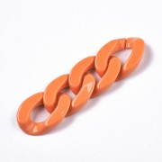 Eslabón acrílico ovalado trenzado 30x21 mm - Naranja x1