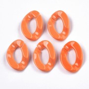 Eslabón acrílico ovalado trenzado 30x21 mm - Naranja x1