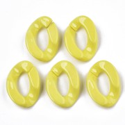 Eslabón acrílico ovalado trenzado 30x21 mm - Amarillo x1