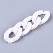 Eslabón acrílico ovalado trenzado 30x21 mm - Blanco x1