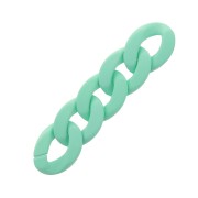 Eslabón Acrílico Torcido Ovalado 40x29 mm - Verde Agua Opaco Mate x1