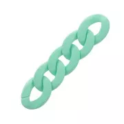 Eslabón Acrílico Torcido Ovalado 40x29 mm - Verde Agua Opaco Mate x1