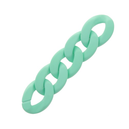 Eslabón Acrílico Torcido Ovalado 40x29 mm - Verde Agua Opaco Mate x1