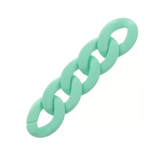 Eslabón Acrílico Torcido Ovalado 40x29 mm - Verde Agua Opaco Mate x1