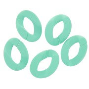 Eslabón Acrílico Torcido Ovalado 40x29 mm - Verde Agua Opaco Mate x1