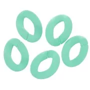 Eslabón Acrílico Torcido Ovalado 40x29 mm - Verde Agua Opaco Mate x1