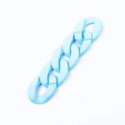 Eslabón Acrílico Torcido Ovalado 40x29 mm - Azul Claro Opaco Mate x1